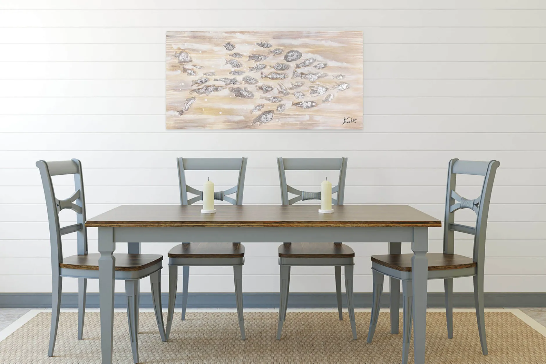 Handgemaltes Gemälde 'Alle für einen' 100x50cm | inkl. Echtheitszertifikat