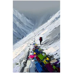 Handgemaltes Gemälde 'Alpenaufstieg' | Echtheitszertifikat inklusive