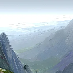 Handgemaltes Gemälde 'Alpenblick' | Echtheitszertifikat inklusive