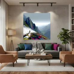 Handgemaltes Gemälde 'Alpenblick' | Echtheitszertifikat inklusive