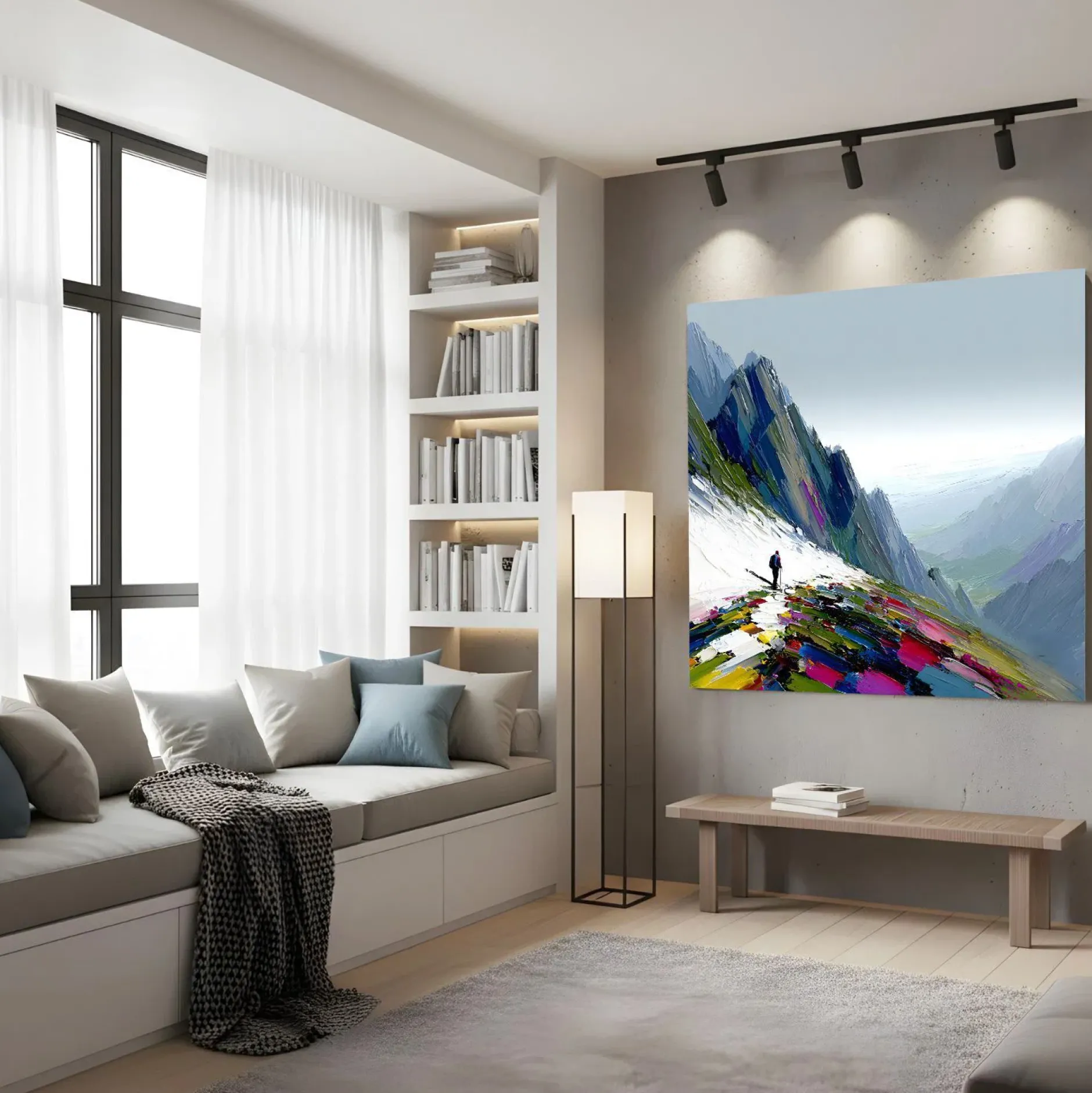 Handgemaltes Gemälde 'Alpenblick' | Echtheitszertifikat inklusive