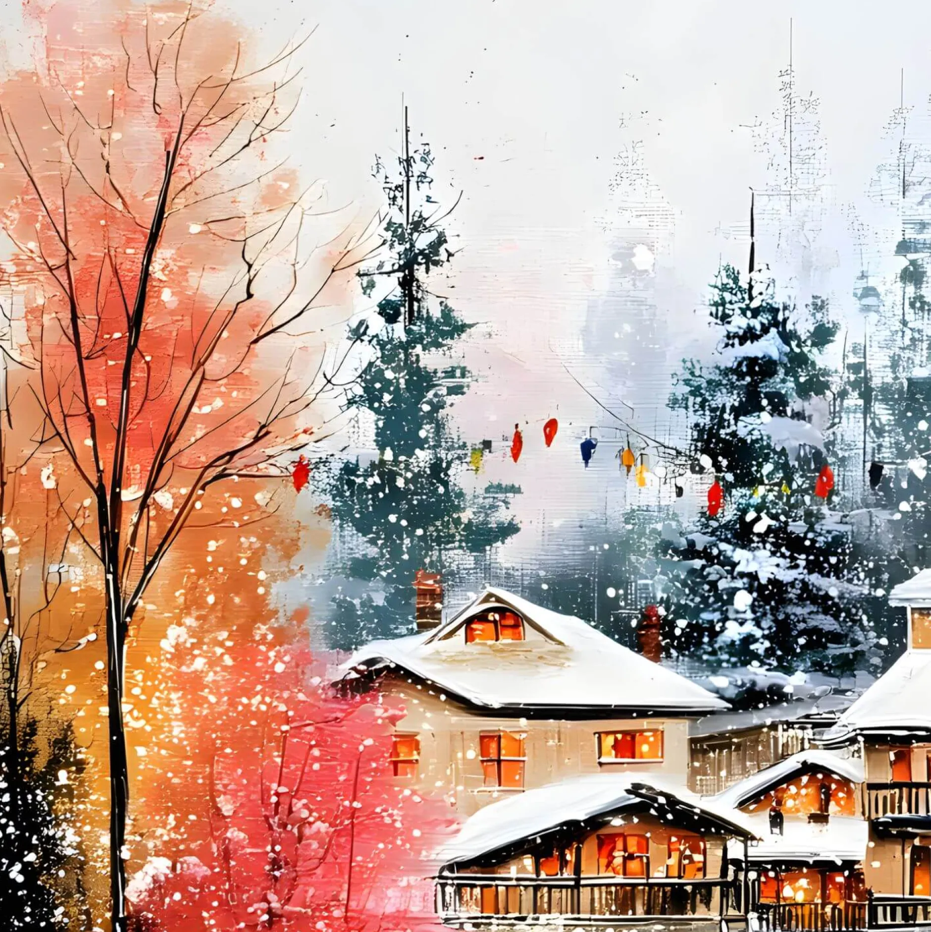 Handgemaltes Gemälde 'Alpenchalet' | Echtheitszertifikat inklusive