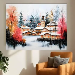 Handgemaltes Gemälde 'Alpenchalet' | Echtheitszertifikat inklusive