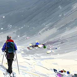 Handgemaltes Gemälde 'Alpen-Trek' | Echtheitszertifikat inklusive