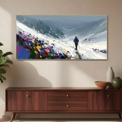 Handgemaltes Gemälde 'Alpen-Trek' | Echtheitszertifikat inklusive