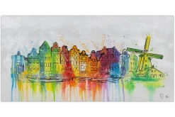 Handgemaltes Gemälde 'Amsterdam Skyline Silhouette' 120x60cm | inkl. Echtheitszertifikat
