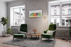 Handgemaltes Gemälde 'Amsterdam Skyline Silhouette' 120x60cm | inkl. Echtheitszertifikat
