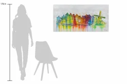 Handgemaltes Gemälde 'Amsterdam Skyline Silhouette' 120x60cm | inkl. Echtheitszertifikat