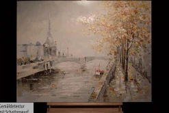 Handgemaltes Gemälde 'An der Seine' 100x75cm | inkl. Echtheitszertifikat