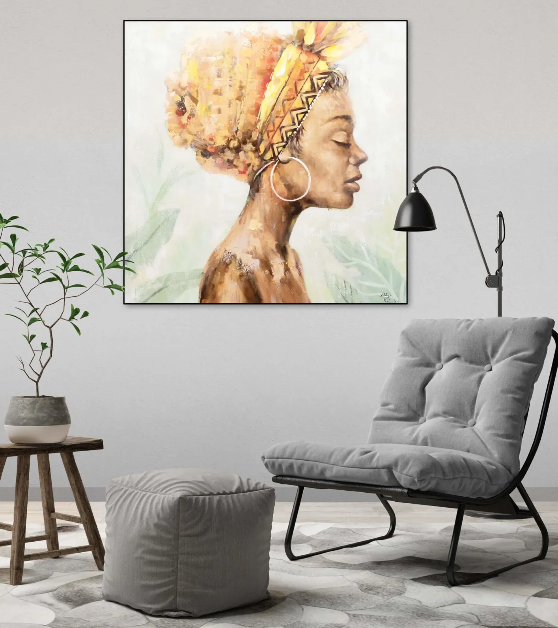 Handgemaltes Gemälde 'Anmut und Grazie' 80x80cm | inkl. Echtheitszertifikat
