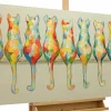 Handgemaltes Gemälde 'A Pride of Housecats' 120x60cm | inkl. Echtheitszertifikat