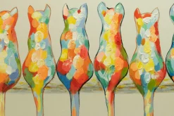 Handgemaltes Gemälde 'A Pride of Housecats' 120x60cm | inkl. Echtheitszertifikat