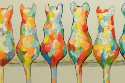 Handgemaltes Gemälde 'A Pride of Housecats' 120x60cm | inkl. Echtheitszertifikat
