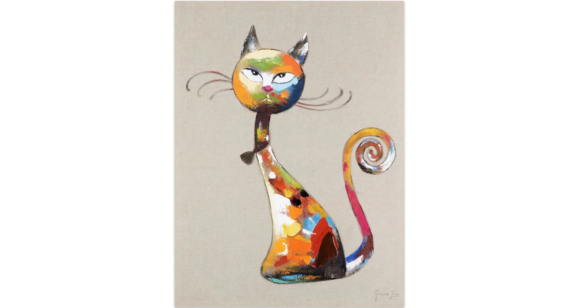 Handgemaltes Gemälde 'Aristocat' 60x80cm | inkl. Echtheitszertifikat