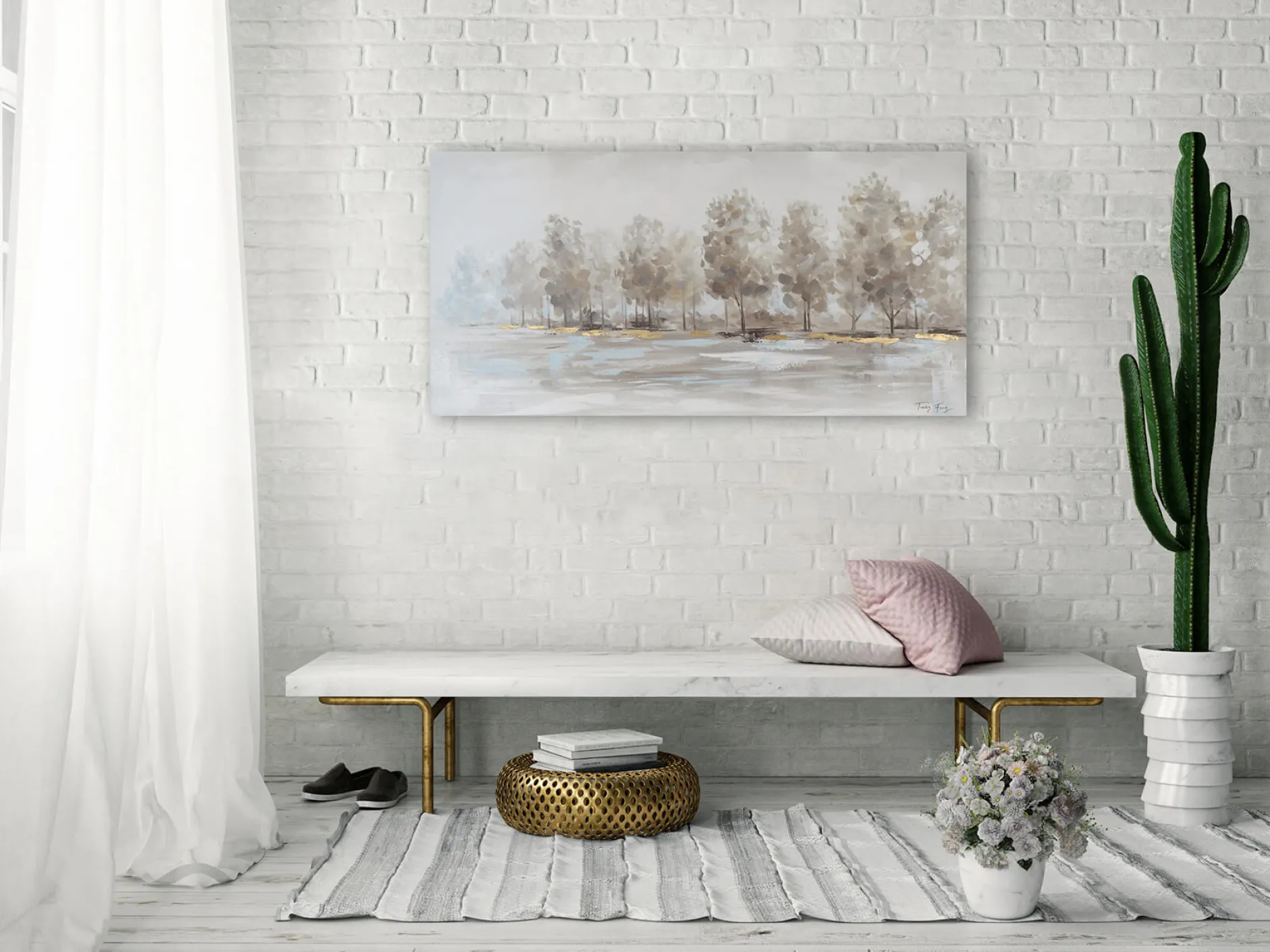 Handgemaltes Gemälde 'Ausflug aufs Land' 120x60cm | inkl. Echtheitszertifikat