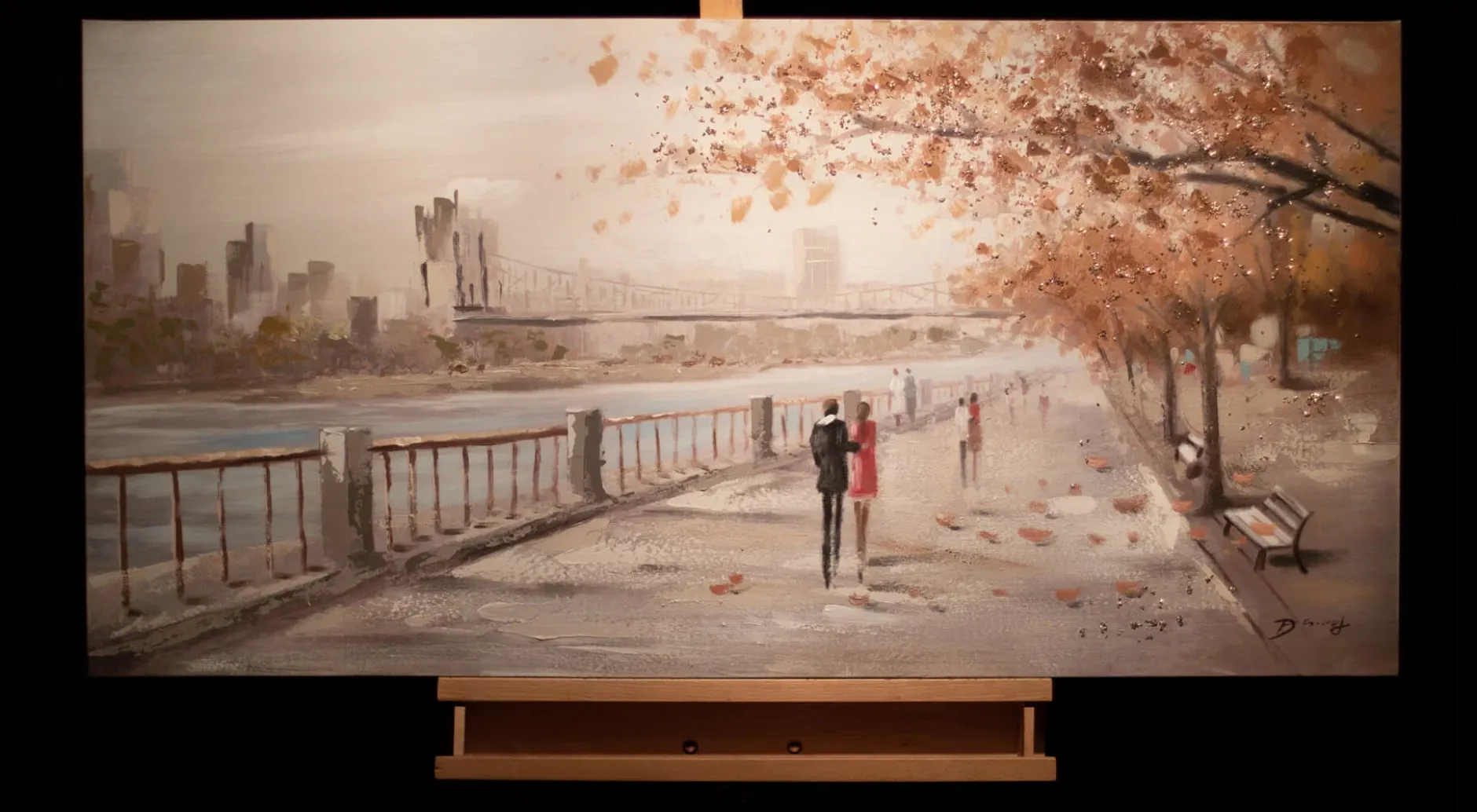 Handgemaltes Gemälde 'Autumn Walk' 120x60cm | inkl. Echtheitszertifikat