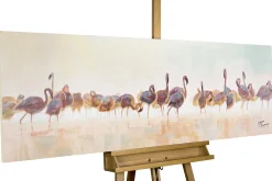 Handgemaltes Gemälde 'Bad der Flamingos' 150x50cm | inkl. Echtheitszertifikat