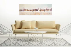 Handgemaltes Gemälde 'Bad der Flamingos' 150x50cm | inkl. Echtheitszertifikat