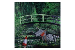 Handgemaltes Gemälde 'Banksy's Monet' 80x80cm | inkl. Echtheitszertifikat