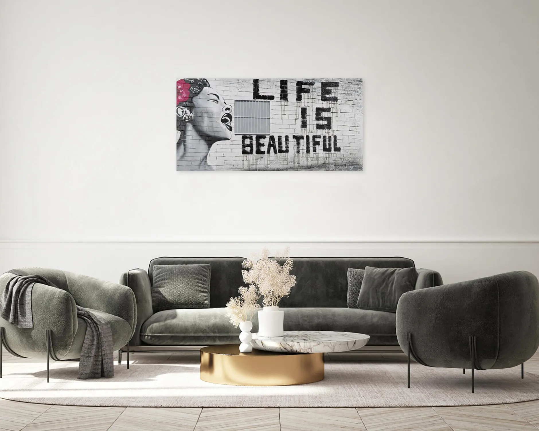 Handgemaltes Gemälde 'Banksy's Icon of Jazz' 120x60cm | inkl. Echtheitszertifikat
