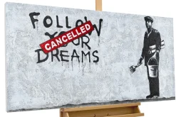 Handgemaltes Gemälde 'Banksy's Optimist' 120x60cm | inkl. Echtheitszertifikat