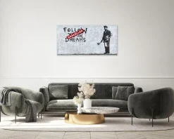 Handgemaltes Gemälde 'Banksy's Optimist' 120x60cm | inkl. Echtheitszertifikat