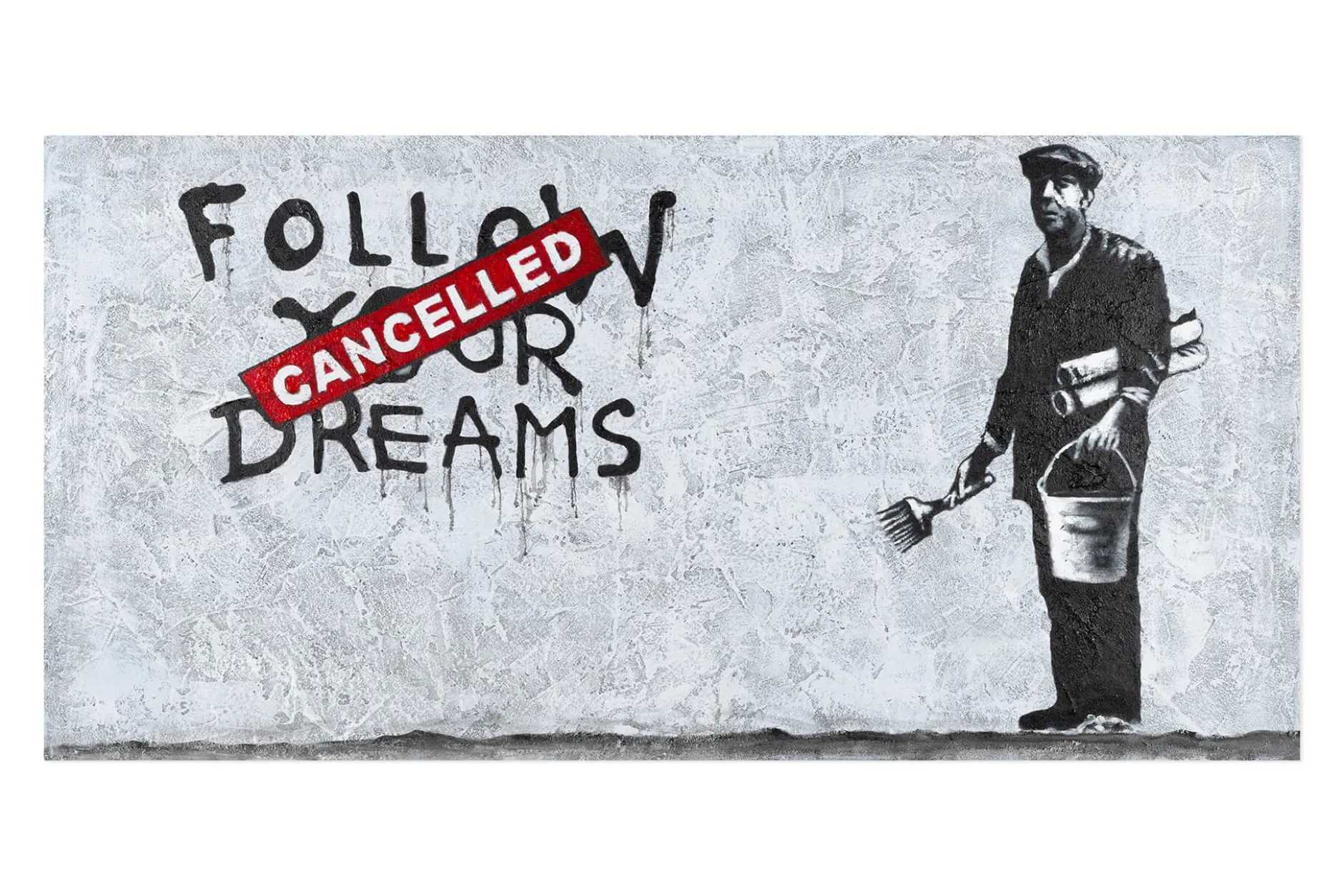 Handgemaltes Gemälde 'Banksy's Optimist' 120x60cm | inkl. Echtheitszertifikat