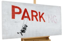 Handgemaltes Gemälde 'Banksy's Swinging Girl' 120x60cm | inkl. Echtheitszertifikat