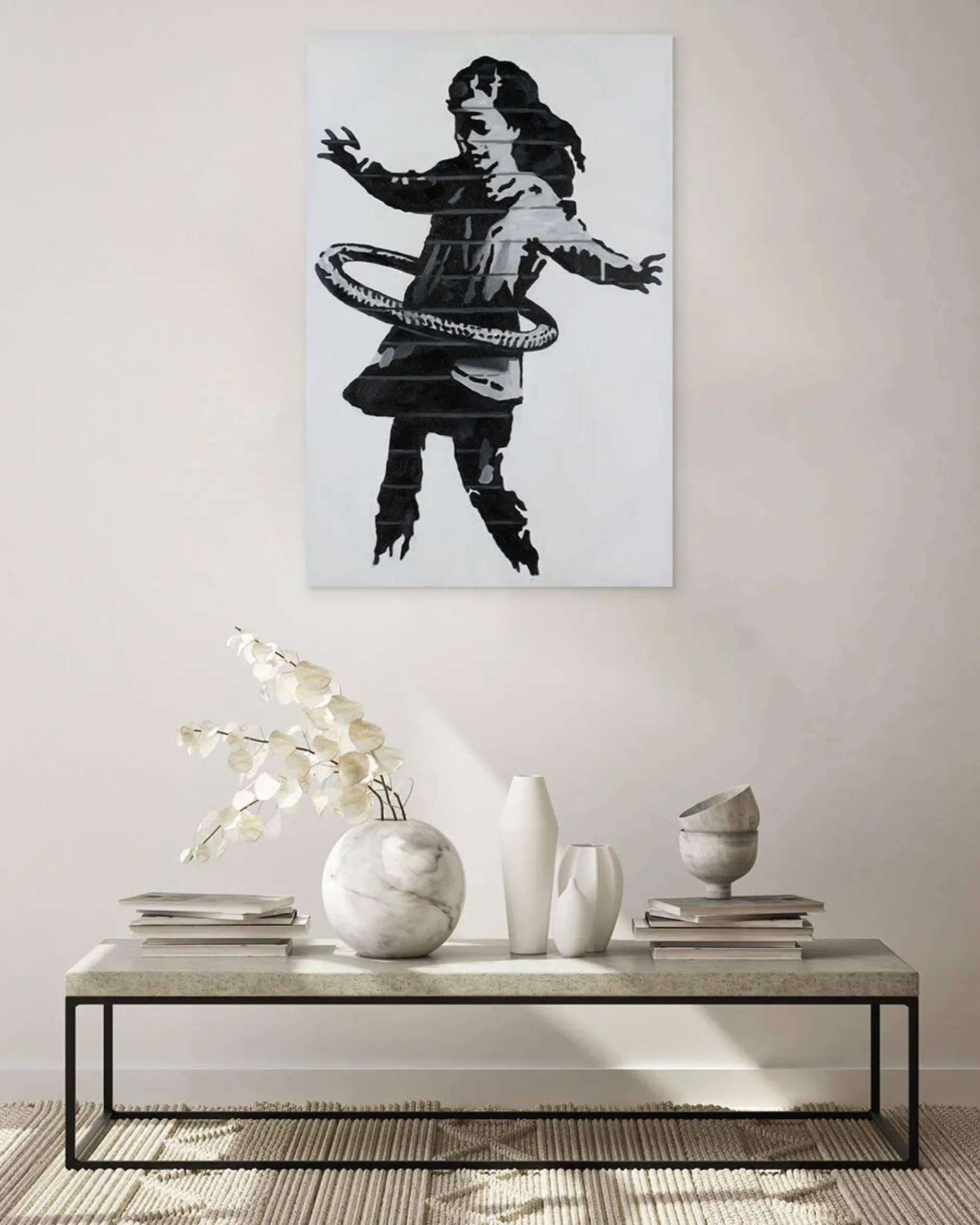 Handgemaltes Gemälde 'Banksy's Hula Hoop' 60x90cm | inkl. Echtheitszertifikat