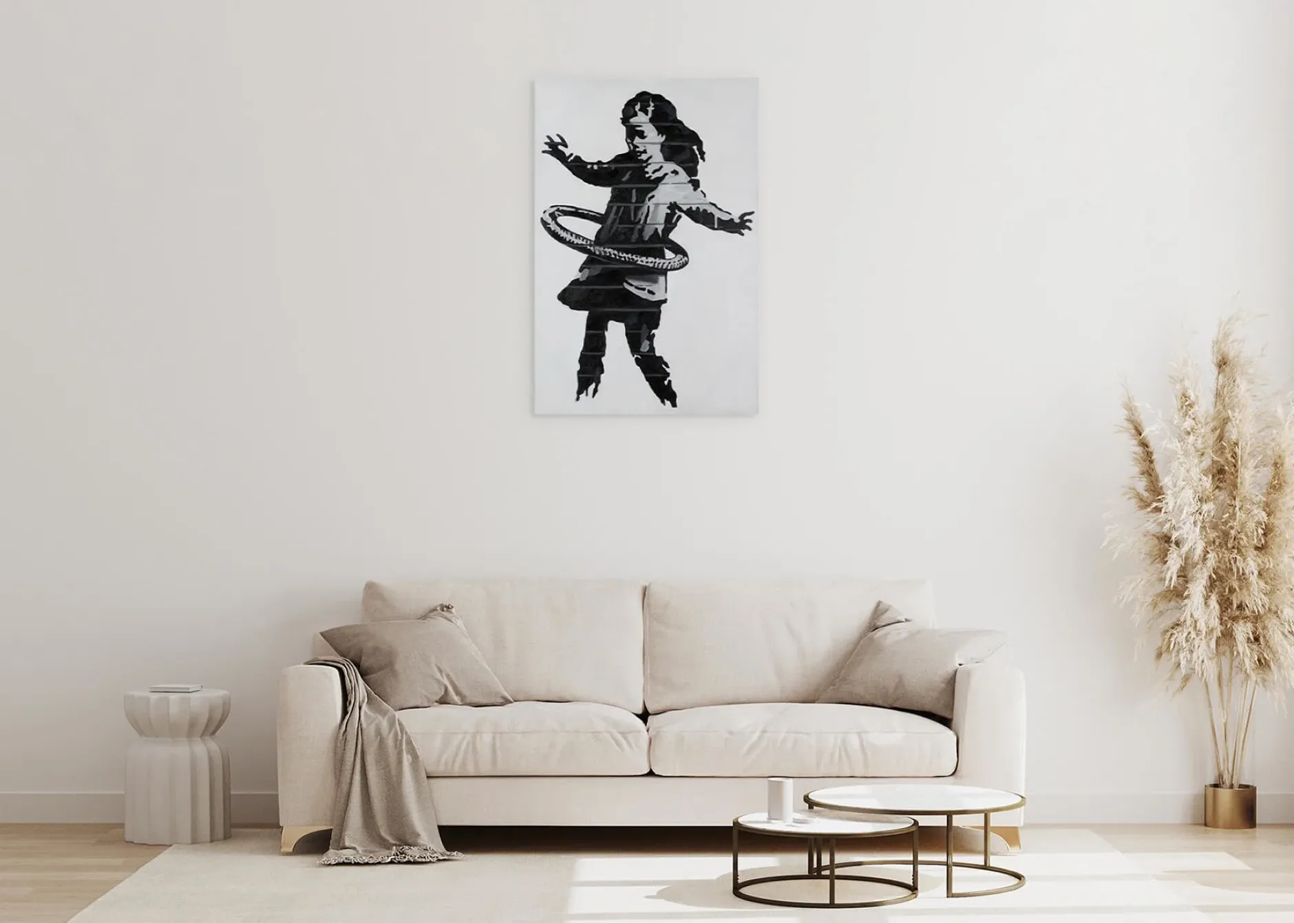 Handgemaltes Gemälde 'Banksy's Hula Hoop' 60x90cm | inkl. Echtheitszertifikat