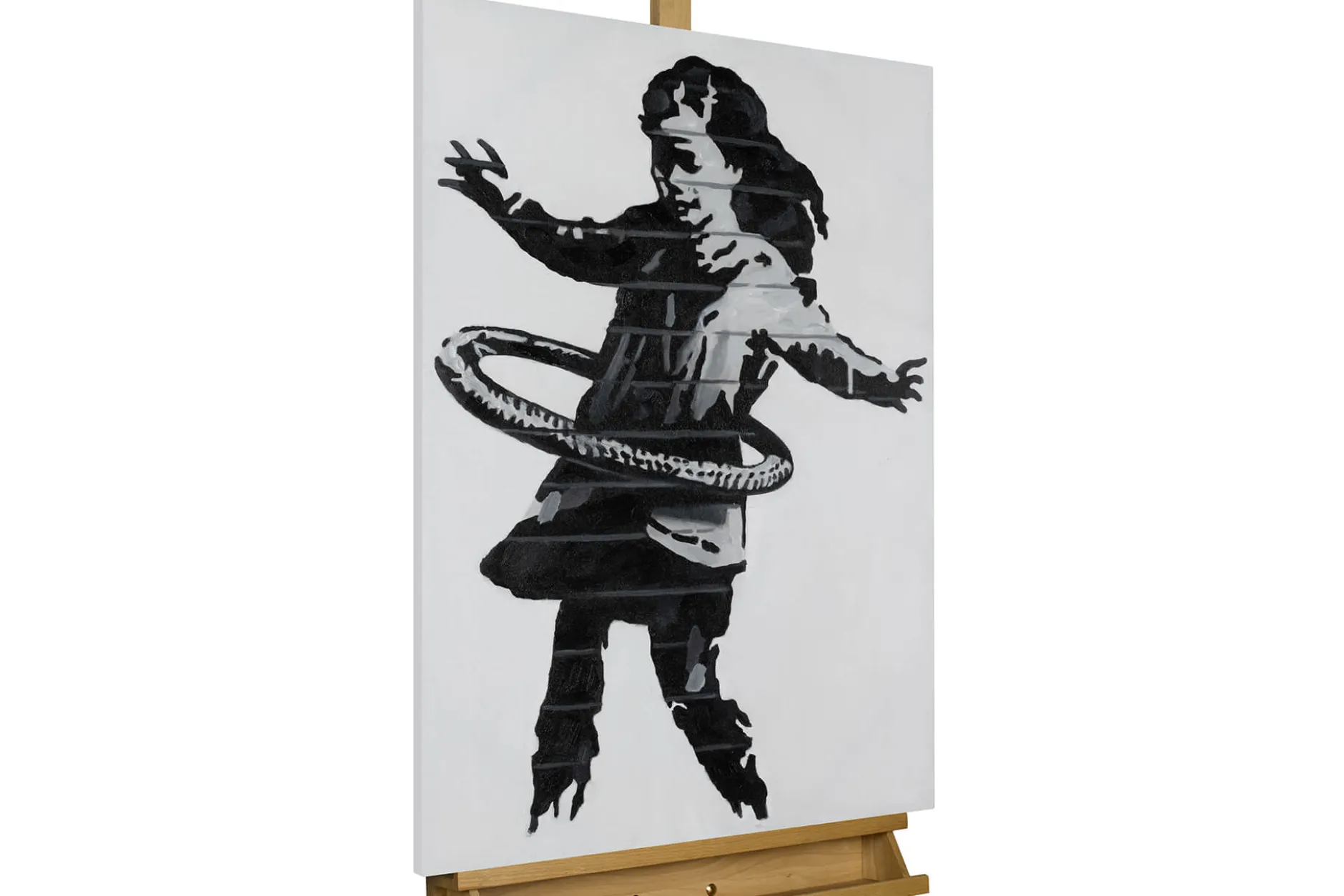 Handgemaltes Gemälde 'Banksy's Hula Hoop' 60x90cm | inkl. Echtheitszertifikat