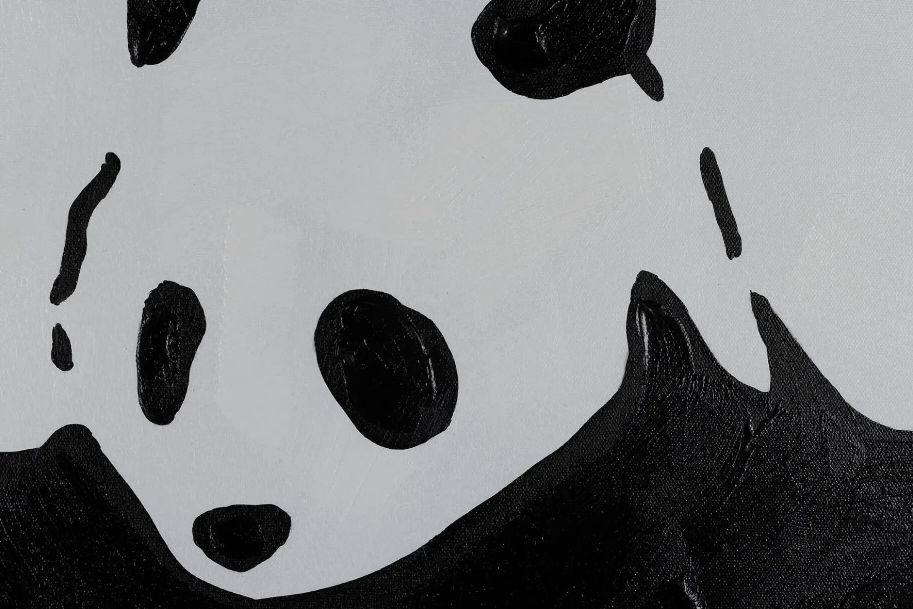 Handgemaltes Gemälde 'Banksy's Fighting Panda' 80x80cm | inkl. Echtheitszertifikat