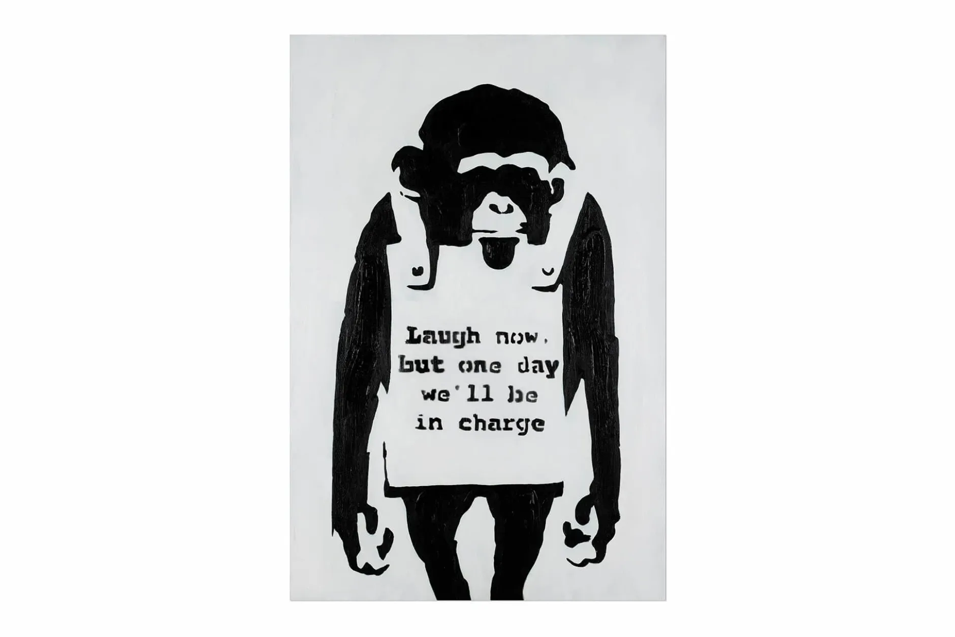 Handgemaltes Gemälde 'Banksy's Laugh now' 60x90cm | inkl. Echtheitszertifikat