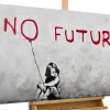 Handgemaltes Gemälde 'Banksy's No Future' 120x60cm | inkl. Echtheitszertifikat