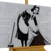 Handgemaltes Gemälde 'Banksy's Housemaid' 100x75cm | inkl. Echtheitszertifikat