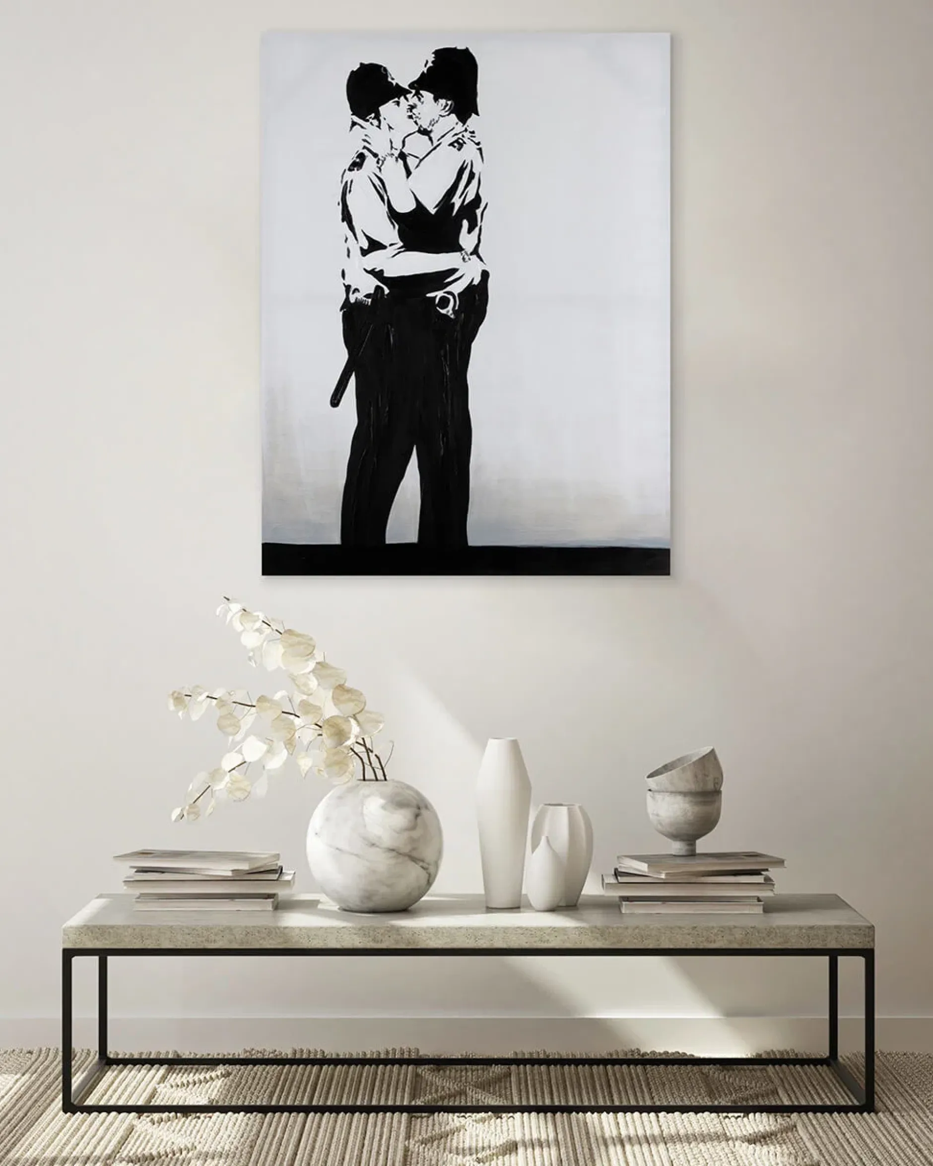 Handgemaltes Gemälde 'Banksy's Police Kiss' 75x100cm | inkl. Echtheitszertifikat
