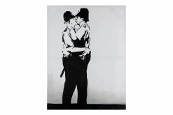 Handgemaltes Gemälde 'Banksy's Police Kiss' 75x100cm | inkl. Echtheitszertifikat