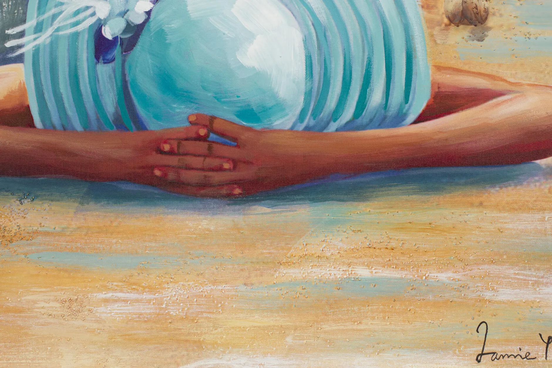 Handgemaltes Gemälde 'Beach Beauty' 60x90cm | inkl. Echtheitszertifikat