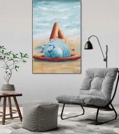 Handgemaltes Gemälde 'Beach Beauty' 60x90cm | inkl. Echtheitszertifikat