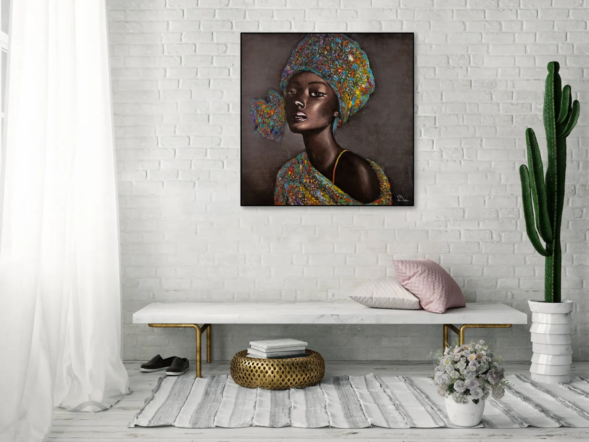 Handgemaltes Gemälde 'Beauty of Youth' 80x80cm | inkl. Echtheitszertifikat