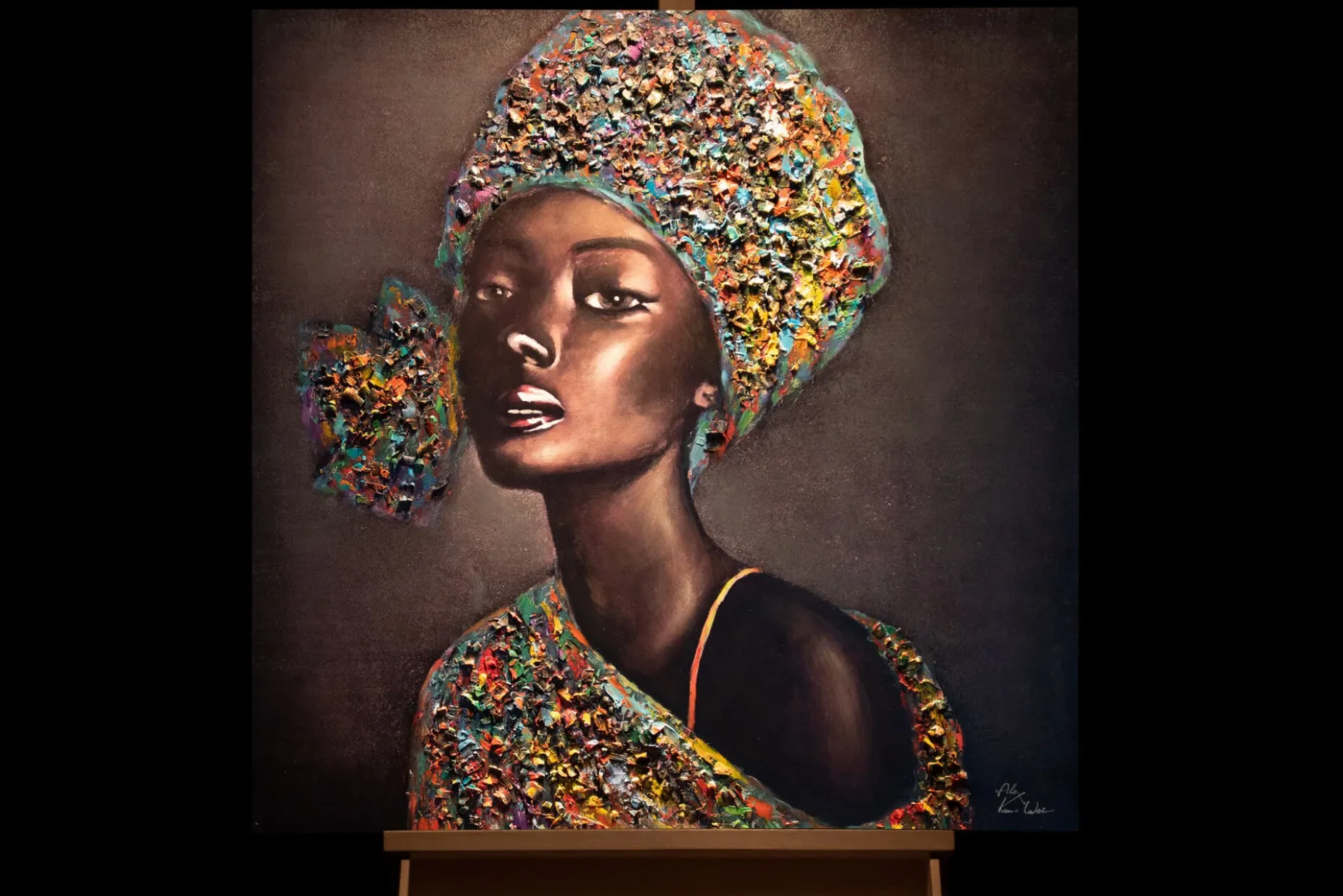 Handgemaltes Gemälde 'Beauty of Youth' 80x80cm | inkl. Echtheitszertifikat