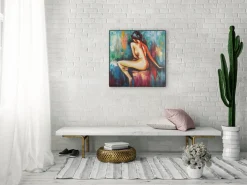Handgemaltes Gemälde 'Begehrenswerter Blick' 60x60cm | inkl. Echtheitszertifikat