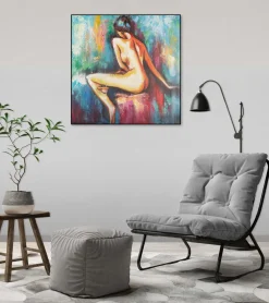 Handgemaltes Gemälde 'Begehrenswerter Blick' 60x60cm | inkl. Echtheitszertifikat