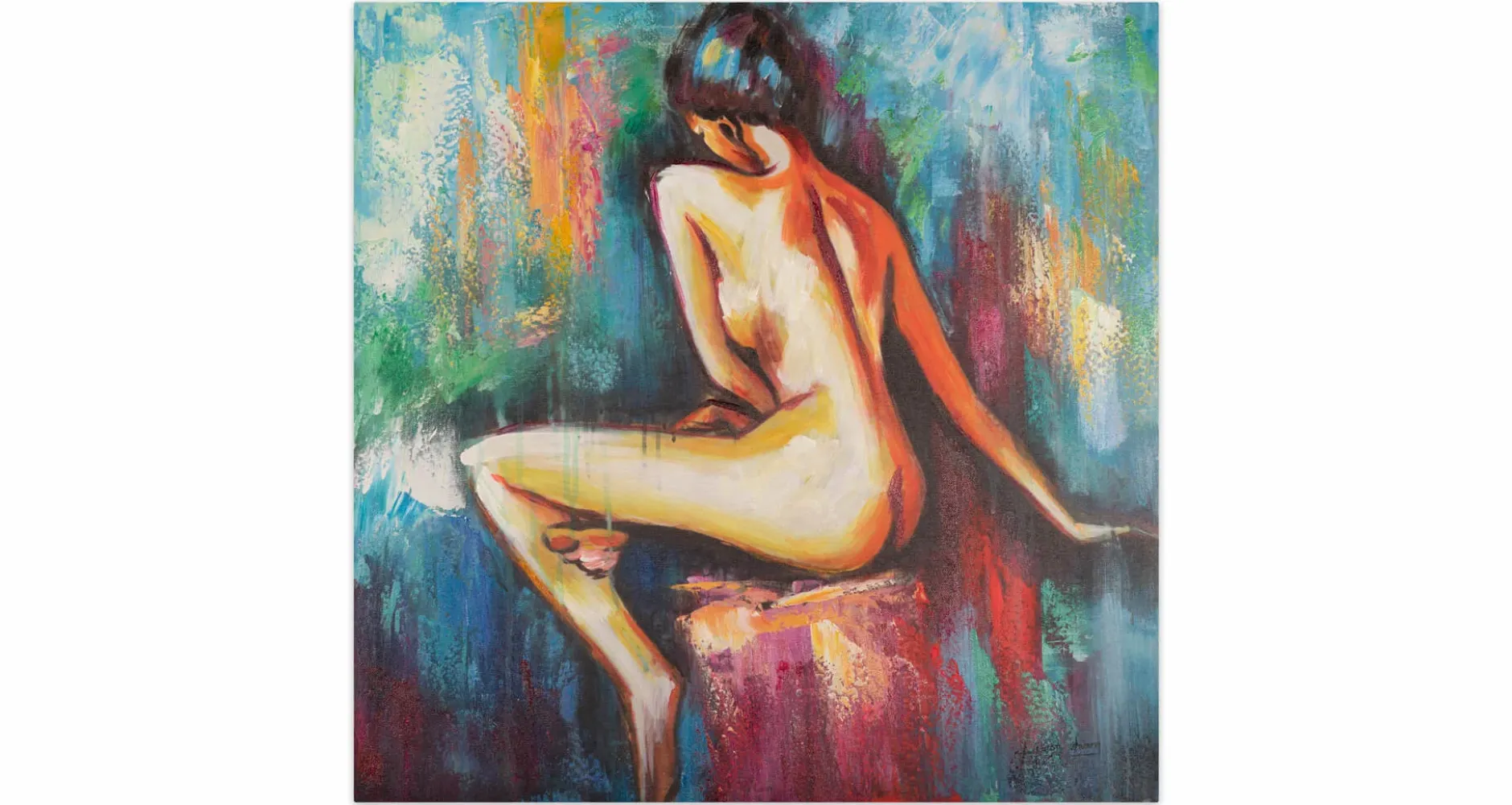 Handgemaltes Gemälde 'Begehrenswerter Blick' 60x60cm | inkl. Echtheitszertifikat