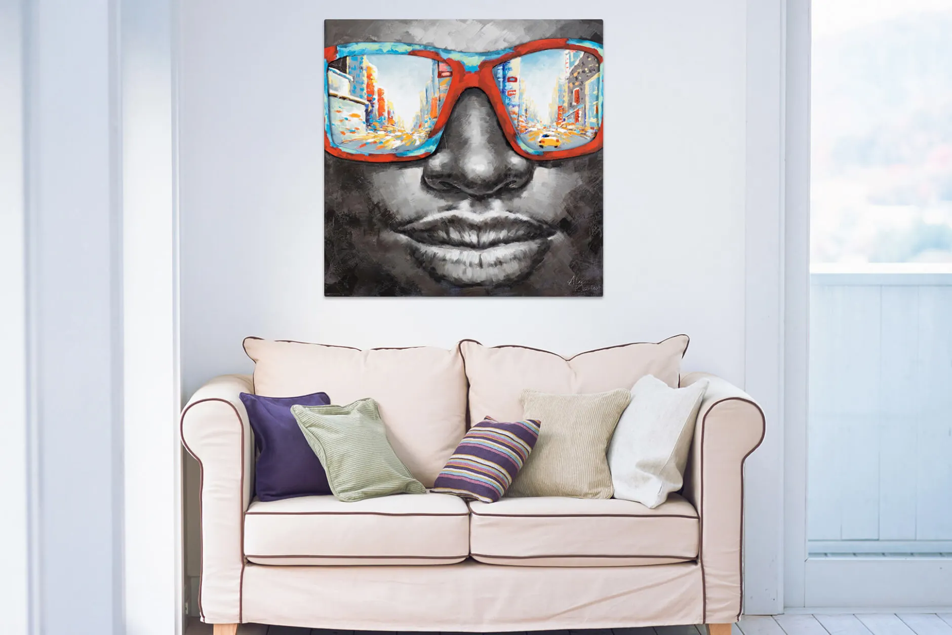 Handgemaltes Gemälde 'Behind Blue Eyes' 80x80cm | inkl. Echtheitszertifikat