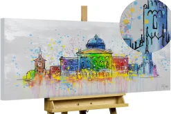 Handgemaltes Gemälde 'Bern Skyline Silhouette' 120x60cm | inkl. Echtheitszertifikat