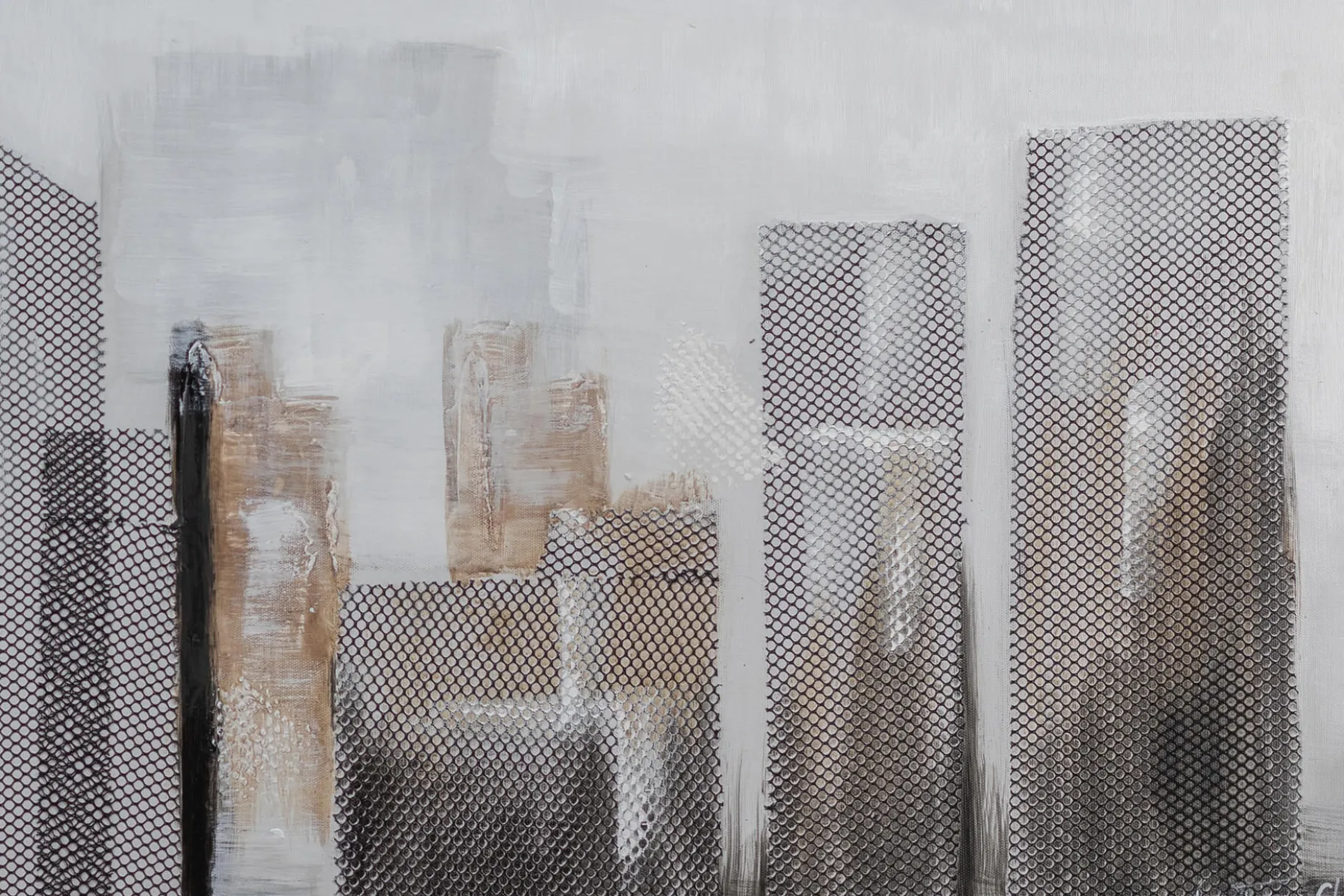 Handgemaltes Gemälde 'Between Skyscrapers' 120x40cm | inkl. Echtheitszertifikat