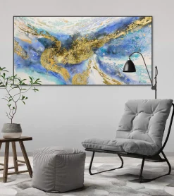 Handgemaltes Gemälde 'Blaue Ewigkeit' 120x60cm | inkl. Echtheitszertifikat