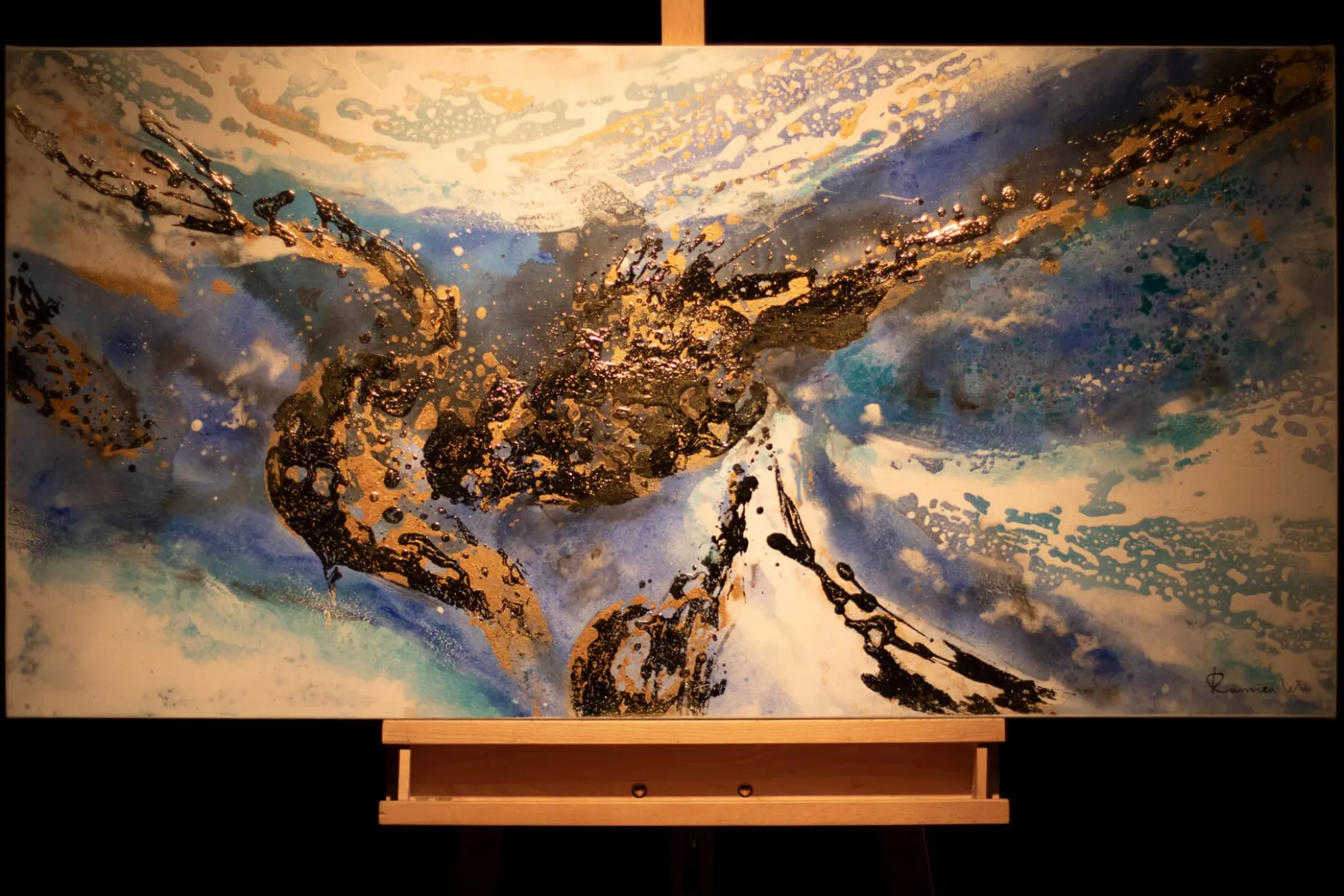 Handgemaltes Gemälde 'Blaue Ewigkeit' 120x60cm | inkl. Echtheitszertifikat