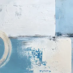 Handgemaltes Gemälde 'Blaue Kreisblöcke' | Echtheitszertifikat inklusive